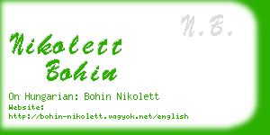 nikolett bohin business card